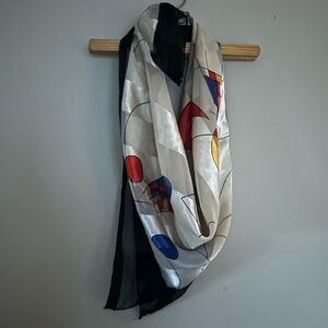 Vintage Colorful Abstract Silk Scarf
